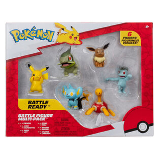 Pokemon Σετ με 6 Φιγούρες Μάχης Pikachu, Shuckle, Axew, Shinx, Eevee, Machop - PKW3614 