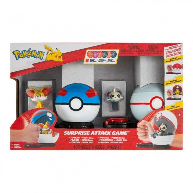 Pokemon - Surprise Attack Poke Ball Battle Game - Fenneken & Pancham - PKW4184
