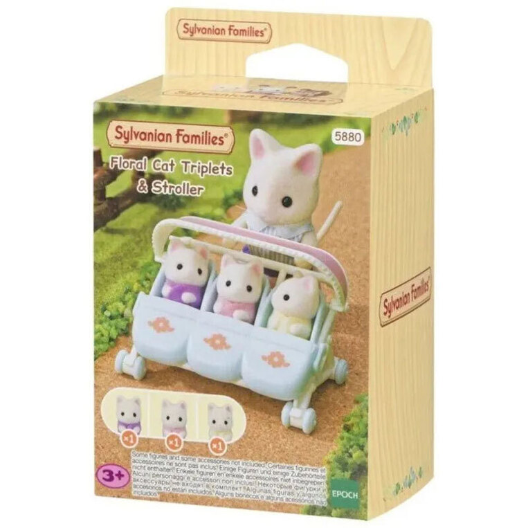 Sylvanian Families Floral Cat Triplets & Stroller - SF5880