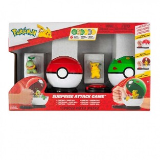 Pokemon Surprise Attack Poke Ball Game with 2 Figures Turtwig & Pikachu - PKW4183 
