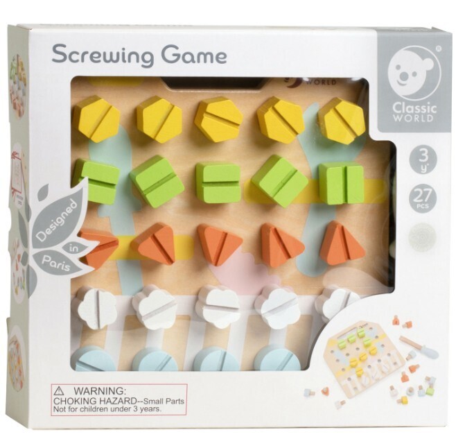 Classic World Ξύλινο Σετ Mε Κατσαβίδι Kαι Βίδες - C20180