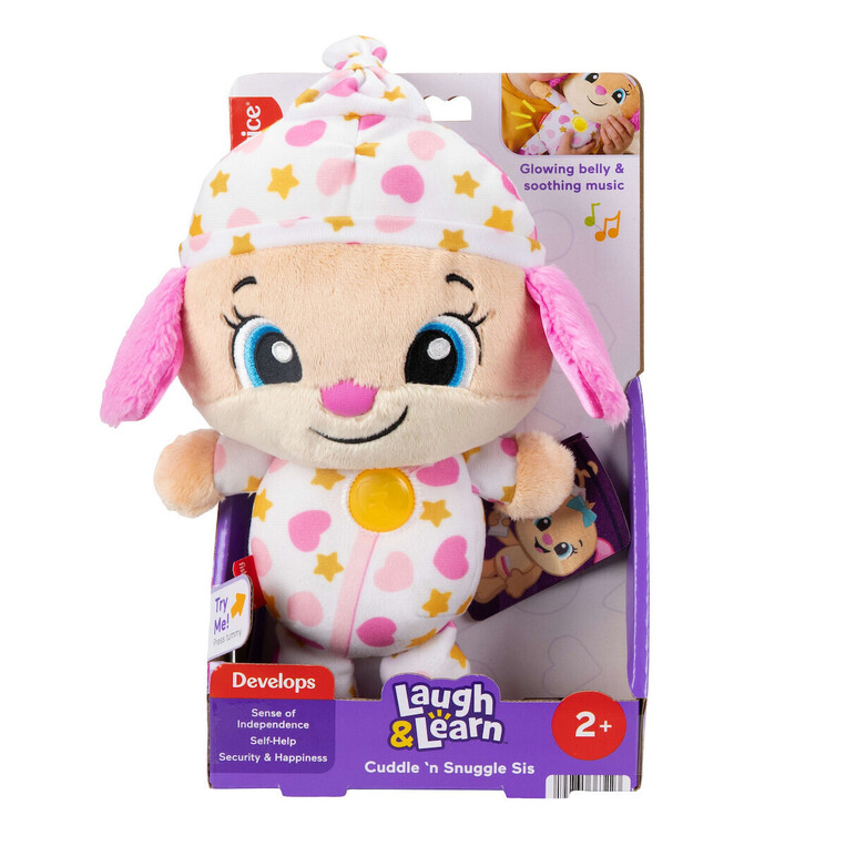 Fisher-Price Παίζω & Μαθαίνω Λούτρινο Σκυλάκι Αγκαλιάς Ροζ - JMM45