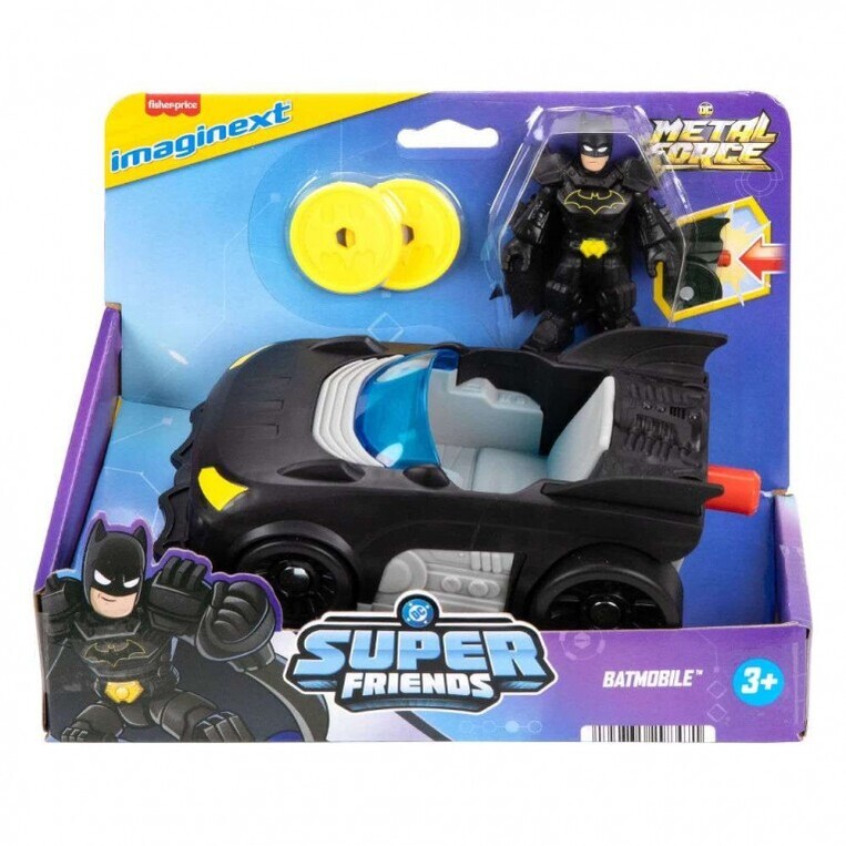 Imaginext DC Super Friends Metal Force Batmobile & Batman Action Figure - JFJ68
