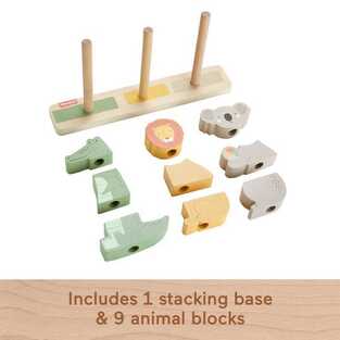 Fisher Price Wooden Stack & Sort Animals Ξύλινα Ζωάκια - HXV04