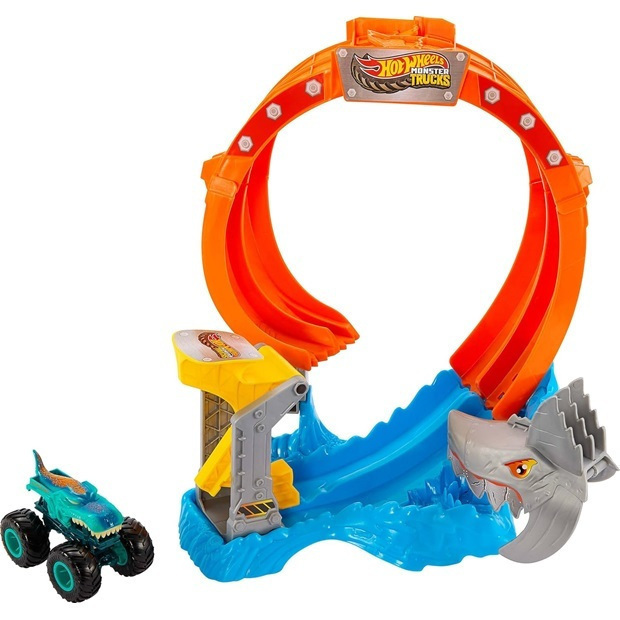 Hot Wheels Monster Trucks - Πίστα Λουπ Με Καρχαρια - JFR08