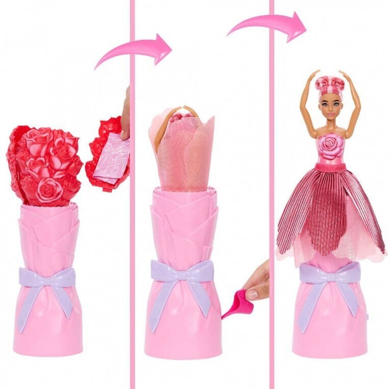 Barbie Petal Pop Κούκλα σε Κόκκινο Τριαντάφυλλο με Εκπλήξεις - JMF59