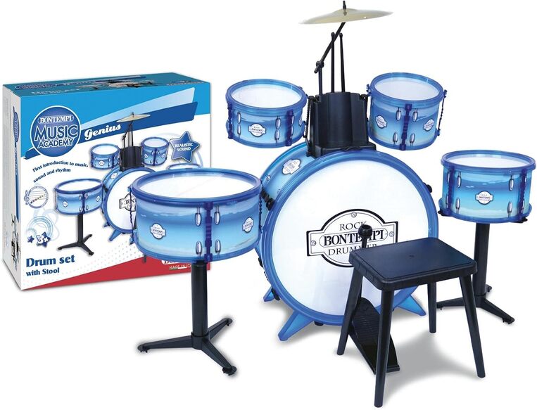 Bontempi Drum Set 6 pcs With Stool And 2 Sticks - 514831