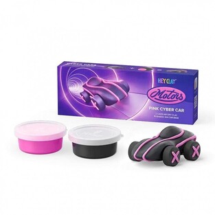 Hey Clay Ροζ Cyber Car Mε 2 Βαζάκια Πηλό - 440063