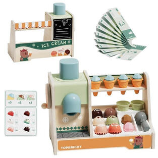 Top Bright: Ξύλινο Παιχνίδι Παγωτομηχανή Με Αξεσουάρ - 460134