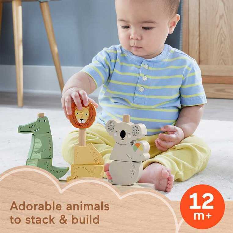 Fisher Price Wooden Stack & Sort Animals Ξύλινα Ζωάκια - HXV04
