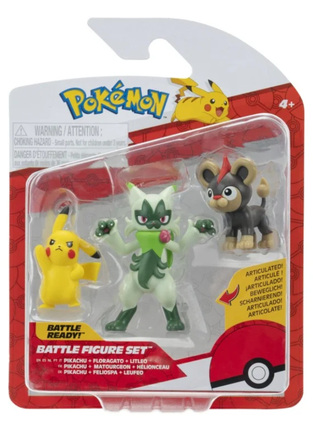 Pokemon: Battle Figure 3-Pack Set: Litleo, Pikachu & Floragato - PKW4087