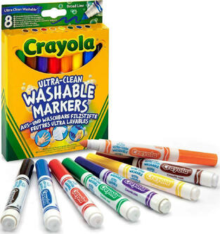 Crayola 8 Χοντροί Πλενόμενοι Μαρκαδόροι - 53-8328-E-000