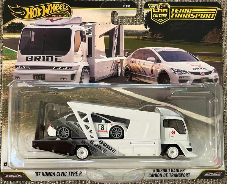 Hot Wheels Premium: Car Culture Team Transport - Hw Honda Civic Type-R & Kousoku Hauler Vehicles - JHX94