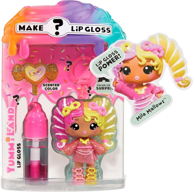 Yummiland Lip Gloss Doll: Mystery Color Change - Mila Mallows - 546559EUC