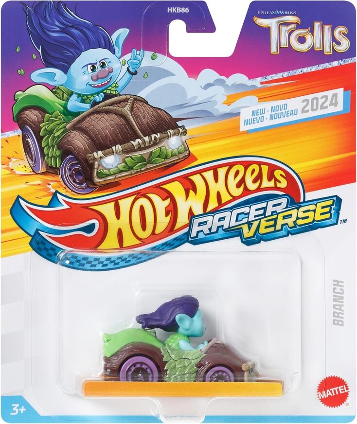 Hot Wheels RacerVerse Trolls Branch 1:64 Scale Toy Car - HRT34