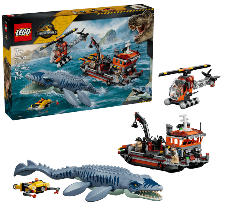 LEGO Jurassic World Mosasaurus Dinosaur Boat Attack - 77983 