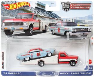 Hot Wheels Premium 2023 Team Transport '61 Impala 72 Chevy Ramp Truck - HFK40/FLF56