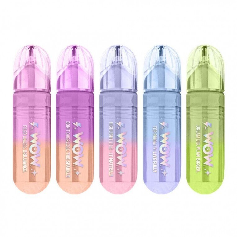 WOW Generation Glitter Highlighters Markers 5 Colors - WOW00177