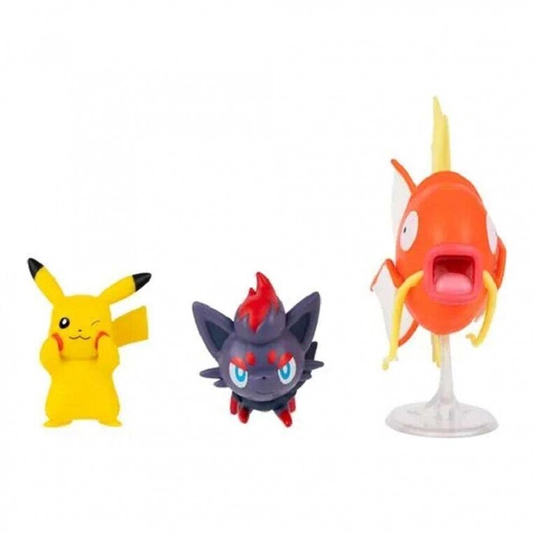 Pokemon 3 Battle Figures Pack Pikachu, Zorua & Magikarp - PKW4090