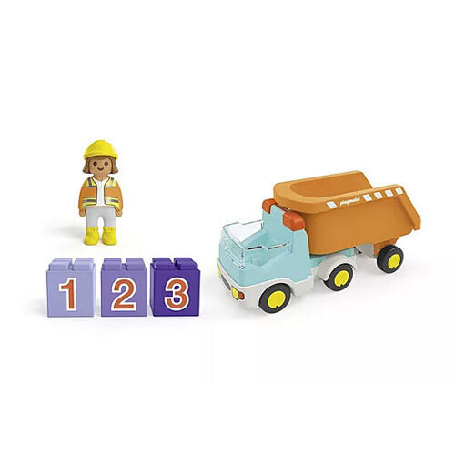 Playmobil Junior: Ανατρεπόμενο Φορτηγό Με Εργάτη - 71685