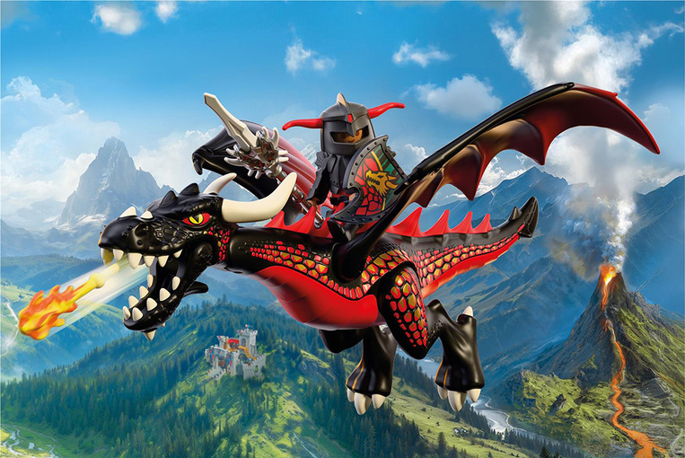Playmobil Knights Μαύρος Δράκος και Ιππότης - 72114