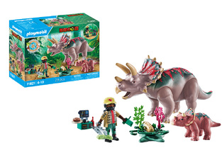 Playmobil Dinos Τρικεράτοπες Και Εξερευνητής - 71821