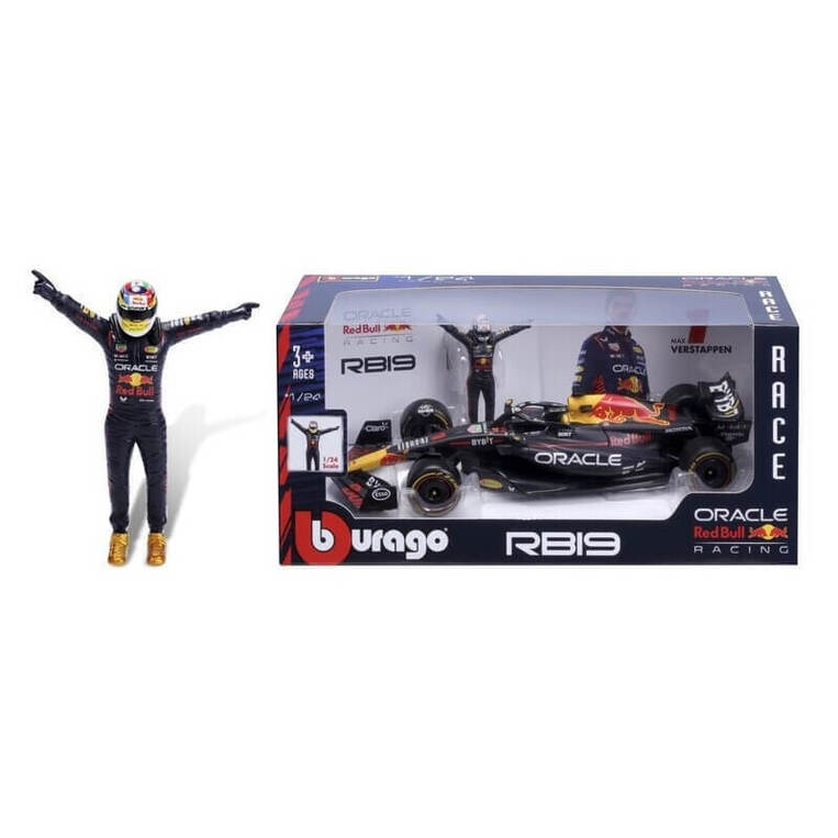 Bburago Race - Oracle Red Bull Formula1 RB19 with Driver 1/24 - 18/28036