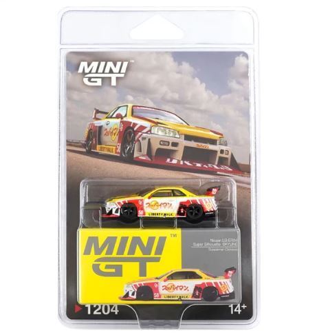 Mini GT Nissan LB-ER34 Super Silhouette Skyline Suppaiman Okinawa -MGT01204BL 