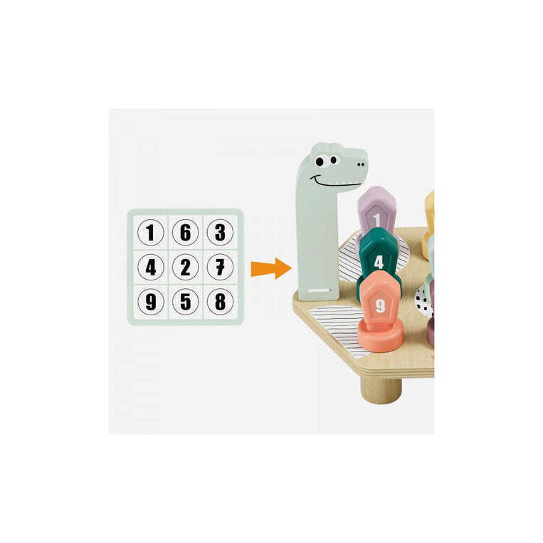 Topbright Ξύλινο Εκπαιδευτικό Επιτραπέζιο Happy Dino Twist - 460129