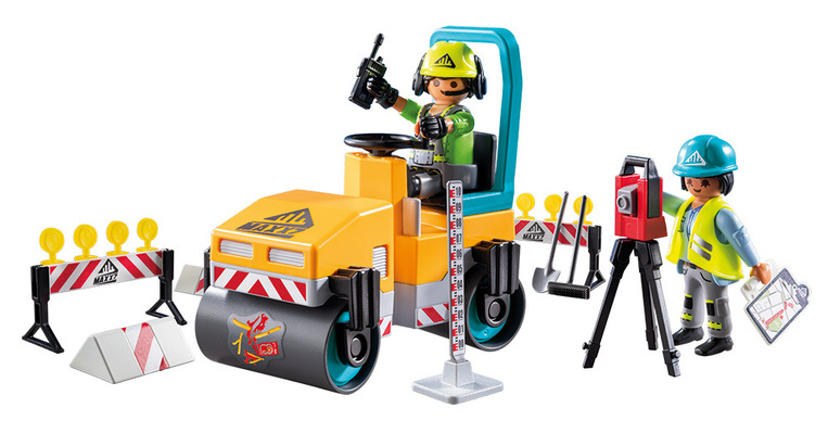 Playmobil Action Heroes Οδοστρωτήρας Και Εργάτες - 71751