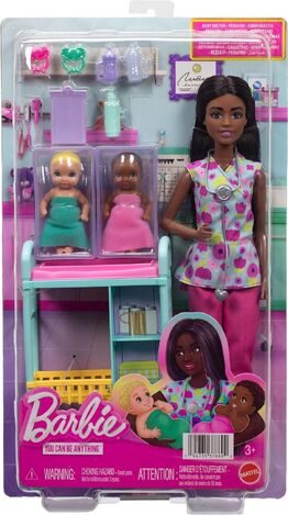 Barbie Baby Doctor Doll Παιδίατρος Μελαχρινή - JMK13