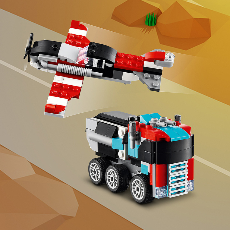 Flatbed Truck With Helicopter 