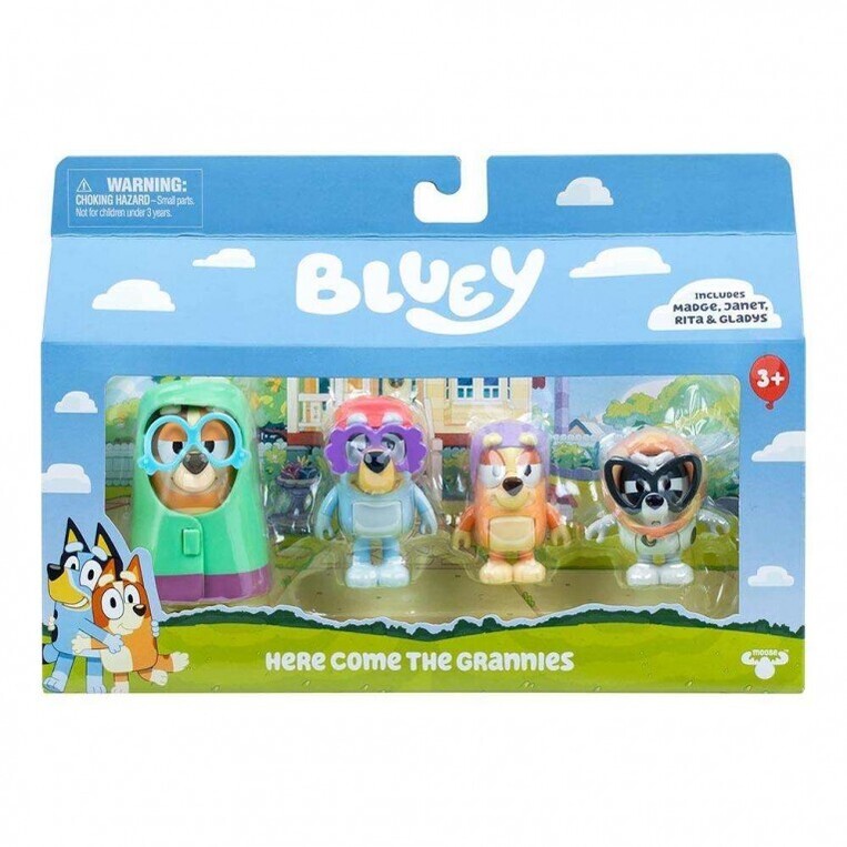 Bluey Σετ Με 4 Φιγούρες Και Αξεσουάρ Here Come The Grannies - BLYB5000