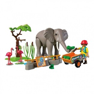 Playmobil Animals And Friends Φροντιστής Ζωολογικού Πάρκου Με Ελέφαντα Και Φλαμίνγκο - 72068