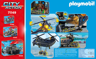 Playmobil City Action Ελικόπτερο Ειδικών Δυνάμεων Με Δύο Έλικες - 71149