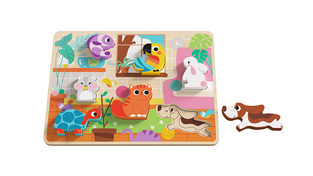 Tooky Toy Ξύλινο Παιδικό Puzzle Σφηνώματα Κατοικίδια 7pcs - TH635