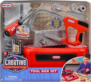  Little Tikes Creative Construction Tool Box Set with 9 Accessories - 643262EUC