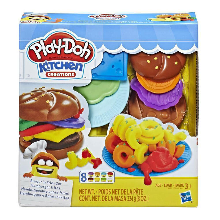 Play-Doh Kitchen Creations Silly Snacks Burgers n Fries Set - E5472/E5112