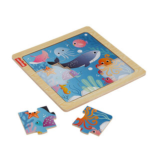 Fisher Price Μίνι Ξύλινο Παζλ Ζωάκια Του Βυθού - HXV17