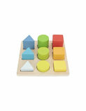 Ξύλινο Παιδικό Puzzle Σφηνώματα Σχήματα & Χρώματα 9pcs Tooky Toys - TH981