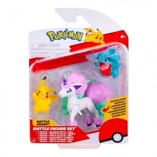 Pokemon 3 Battle Figures Pack Gible, Pikachu & Galarian Ponyta - PKW4097