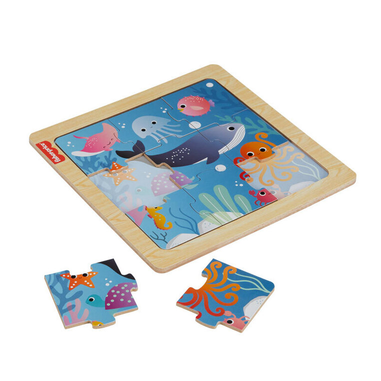 Fisher Price Μίνι Ξύλινο Παζλ Ζωάκια Του Βυθού - HXV17