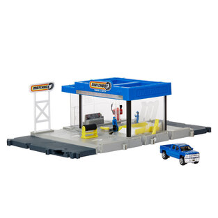 Matchbox Μικρά Σετ Δράσης Auto Stop & Chevy Sivlerado 1500 - Συνεργείο - GVY82/HDL34