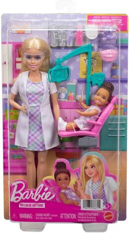 Barbie Σετ Επαγγέλματα Mε Παιδάκια - Οδοντίατρος Ξανθιά - JMK14
