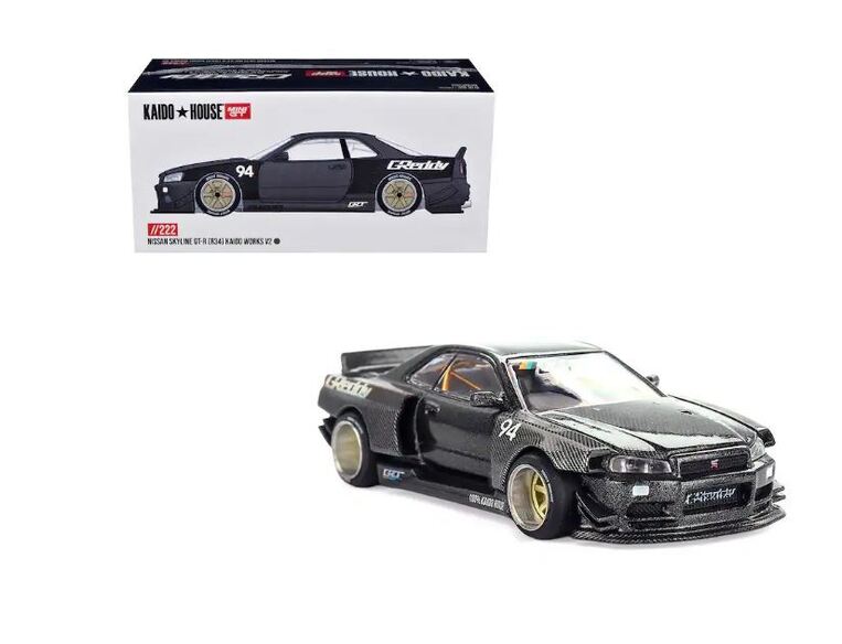 Mini GT Kaido House - Nissan Skyline GT-R ( R34 ) Kaido Works GReddy V2 1999 - 1/64 Scale - MGTKHMG222