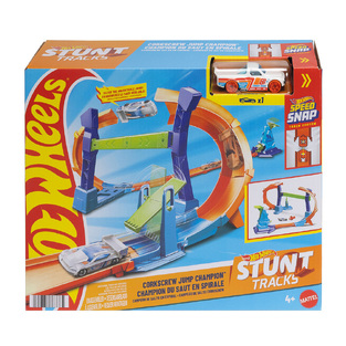 Hot Wheels Stunt Tracks - Corkscrew Jump Champion Playset - JLM91