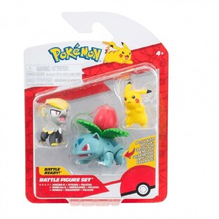 Pokemon Σετ Mε 3 Φιγούρες Μάχης Pikachu, Jangmo-o, Ivysaur - PKW3893