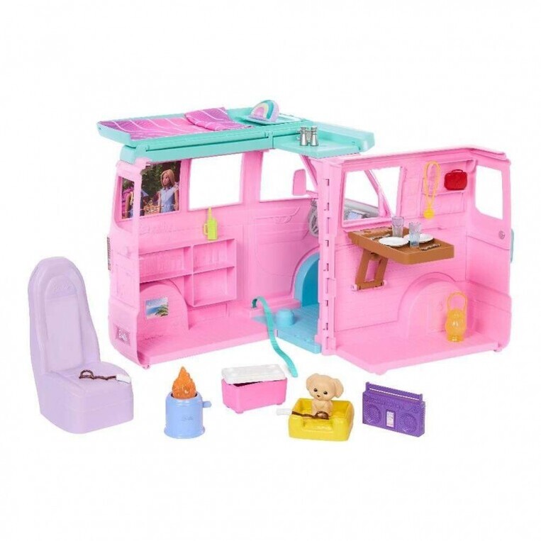 Barbie Dream Land Road Trip Τροχόσπιτο Σετ Παιχνιδιού με 20 Αξεσουάρ - JMK45