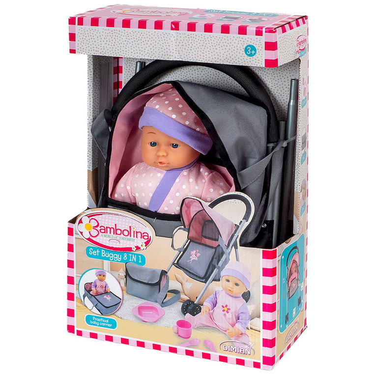 Bambolina Amore Καρότσι με αξεσουάρ & Κούκλα 29cm - BD2118