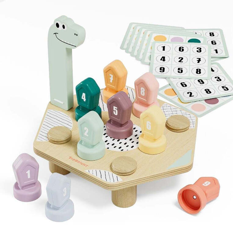 Topbright Ξύλινο Εκπαιδευτικό Επιτραπέζιο Happy Dino Twist - 460129